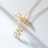 925 Silver Love Pendant Necklace Zircon Heart Choker
