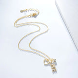 925 Silver Love Pendant Necklace Zircon Heart Choker