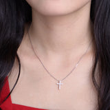 925 Silver Zircon Cross Necklace for Women Wedding Gift