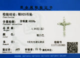 925 Silver Zircon Cross Necklace for Women Wedding Gift
