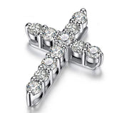 925 Silver Zircon Cross Necklace for Women Wedding Gift