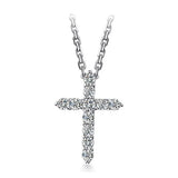 925 Silver Zircon Cross Necklace for Women Wedding Gift