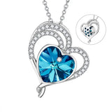 925 Silver Heart Necklace Rhinstone Jewelry Girl Birthday Gift