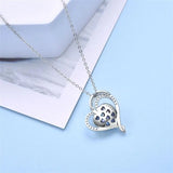 925 Silver Heart Necklace Rhinstone Jewelry Girl Birthday Gift