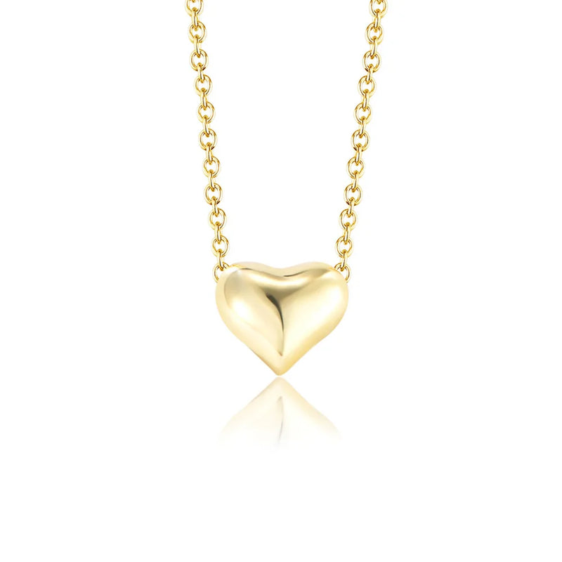 925 Silver Cutout Love Heart Necklace Choker for Women