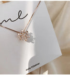925 Silver Snowflake Pendant Necklace Crystal Chain Jewelry
