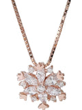925 Silver Snowflake Pendant Necklace Crystal Chain Jewelry