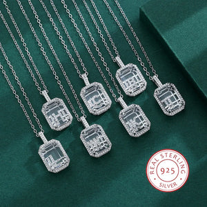 925 Silver Necklace Women 24 Letter Pendant Lucky A-Z Chain Birthday Gift