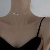 925 Silver Necklace Women Collar Chain Pendant Wedding Party Jewelry