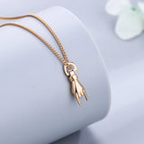 925 Silver Necklace Women Gesture Pendant Chain Necklace