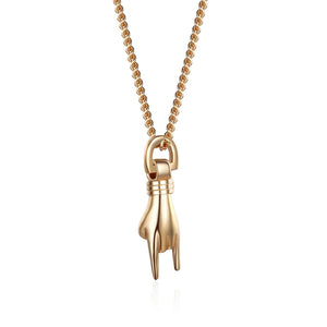 925 Silver Necklace Women Gesture Pendant Chain Necklace