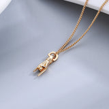 925 Silver Necklace Women Gesture Pendant Chain Necklace