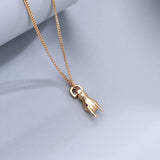 925 Silver Necklace Women Gesture Pendant Chain Necklace