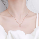 925 Silver Necklace Women Gesture Pendant Chain Necklace