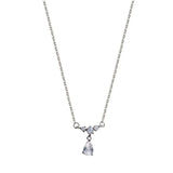 925 Silver Necklace Flash Diamond Geometric Pendant Chain Wedding Gift