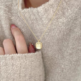 Sterling Silver Letter S Square Pendant Initial Necklace