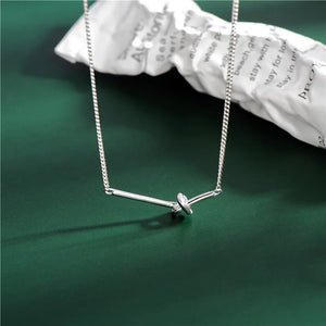 925 Sterling Silver Necklace Irregular Heart Moon Geometric Chocker