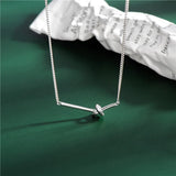 925 Sterling Silver Necklace Irregular Heart Moon Geometric Chocker