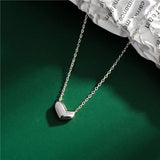 925 Sterling Silver Necklace Irregular Heart Moon Geometric Chocker