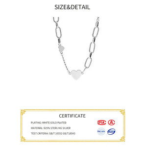 925 Silver Heart Choker Necklace for Women