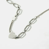925 Silver Heart Choker Necklace for Women