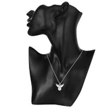 925 Silver Necklace for Women Wedding Angel Wings Heart Zircon