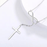 925 Silver Necklace - Cross Pendant - Small Fresh Necklace