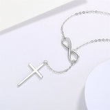 925 Silver Necklace - Cross Pendant - Small Fresh Necklace