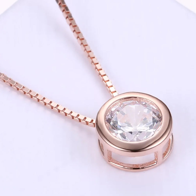 925 Silver Necklace Crystal Pendant Boutique Necklace