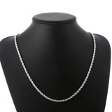 925 Silver Necklace 16-24 Inches 4MM Rope Chain Men's Christmas Jewelry