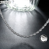 925 Silver Necklace 16-24 Inches 4MM Rope Chain Men's Christmas Jewelry