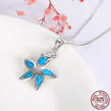 Opal Spring Flower Pendant Necklace 925 Sterling Silver Necklaces