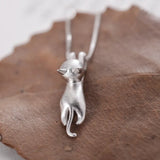 925 Sterling Silver Cats Pendant Necklace