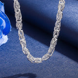 925 Silver Charm Necklace 20 Inches 6MM Chain Wedding Retro Faucet Men's Jewelry