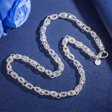 925 Silver Charm Necklace 20 Inches 6MM Chain Wedding Retro Faucet Men's Jewelry