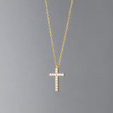925 Silver Cross Pendant Necklace CZ Zirconia Choker