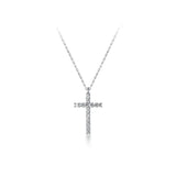 925 Silver Cross Pendant Necklace CZ Zirconia Choker