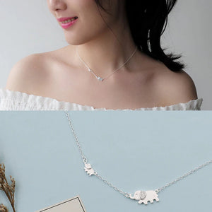 925 Silver Elephant Necklace Clavicle Chain S-N342