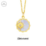 925 Silver Sun Shape Pendant Necklace with Shell