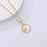 925 Silver Sun Shape Pendant Necklace with Shell