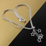 925 Silver Star Pendant Necklace 18 Inches