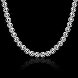 925 Silver Necklace 20 Inches 8MM Chain Beads Women Gift