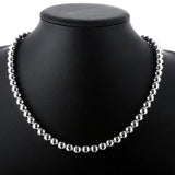 925 Silver Necklace 20 Inches 8MM Chain Beads Women Gift