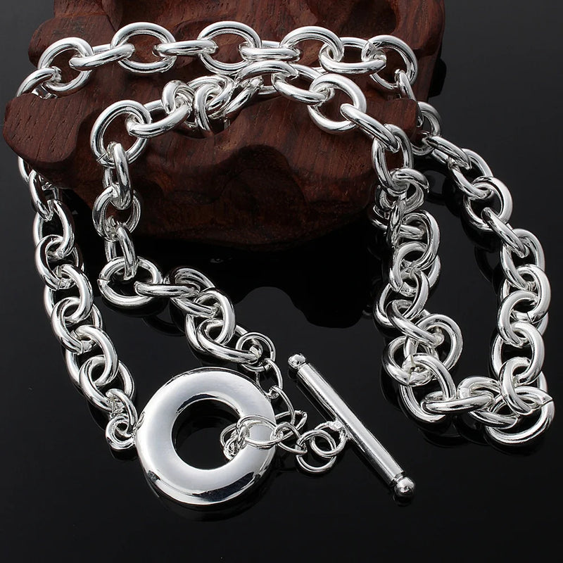 925 Sterling Silver Men's Classic Necklace 20 Inches for Christmas
