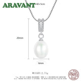 925 Silver Necklaces Zircon 6MM Pearl Pendant Jewelry