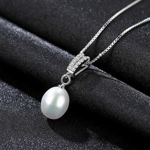 925 Silver Necklaces Zircon 6MM Pearl Pendant Jewelry