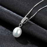 925 Silver Necklaces Zircon 6MM Pearl Pendant Jewelry