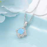 Opal Stone Necklace with CZ Fine Jewelry