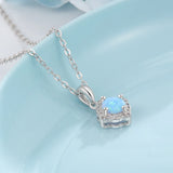 Opal Stone Necklace with CZ Fine Jewelry