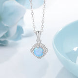 Opal Stone Necklace with CZ Fine Jewelry